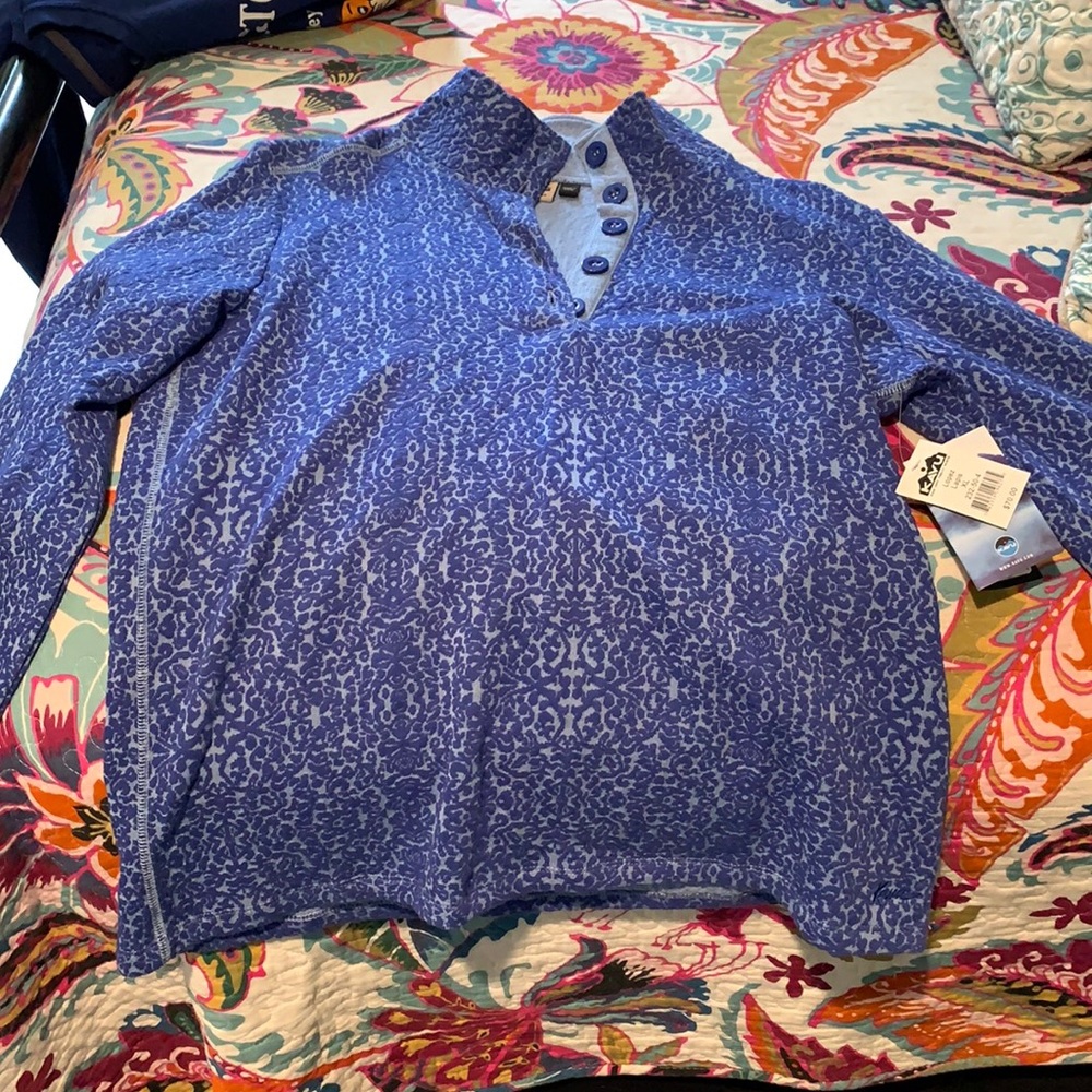 Blue print kavu pullover NWT